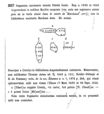 Extrait du Corpus Inscriptionum Latinarum, volume XIII 
